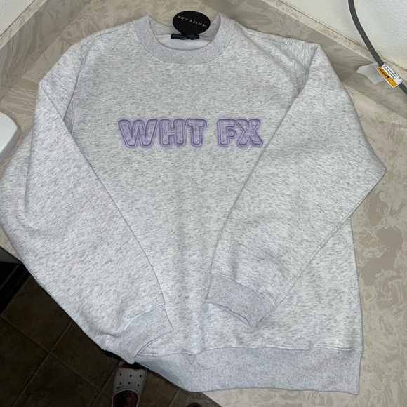 White Fox Boutique Sweatshirt with Purple Lettering - Picture 11 of 14